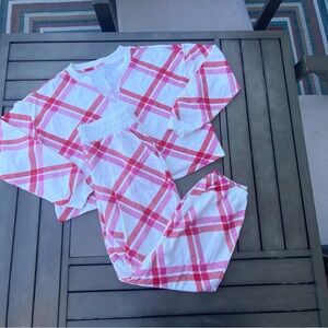 Colsie Lounge Outfit!  Such A Cute Set!  Ivory/Pink/Red  Top Size M Bottom Sz S